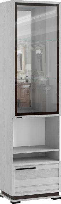 Модена Пенал со стеклом МШ-3, ясень анкор светлый/венге