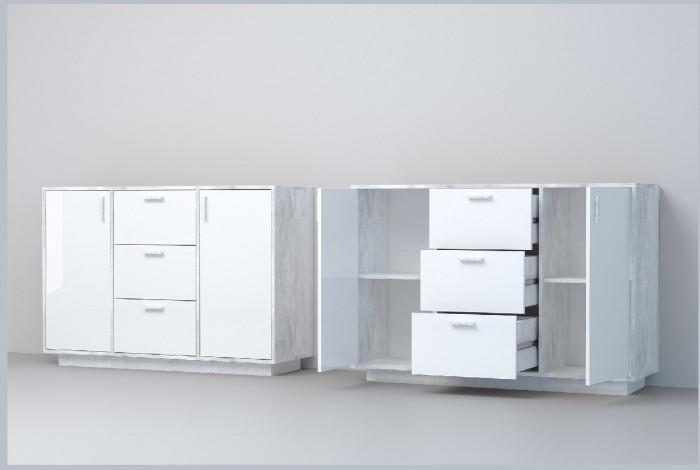 Эго Комод К-2 ПД (Камень Темный/Бетон Светлый)