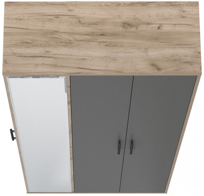 Прихожая 2-3421дкт/граф Домино-мини, дуб крафт табачный/графит