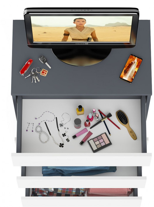 Мори Комод МК700.5, графит/белый