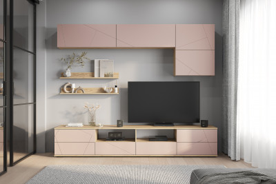 Гостиная Камелия ГС-01, Крафт, Шарли пинк