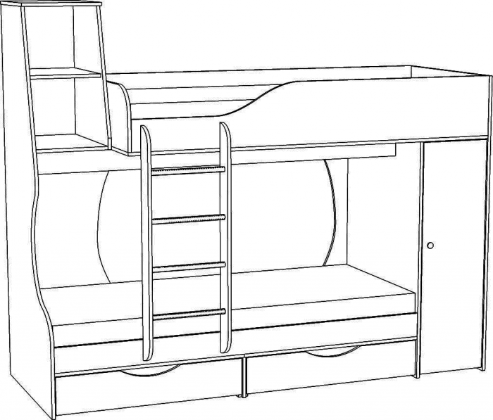 Кровать двухъярусная №5 