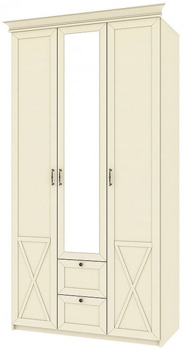Бэль Шкаф трехдверный + Карнизы 1204/550 Слоновая кость