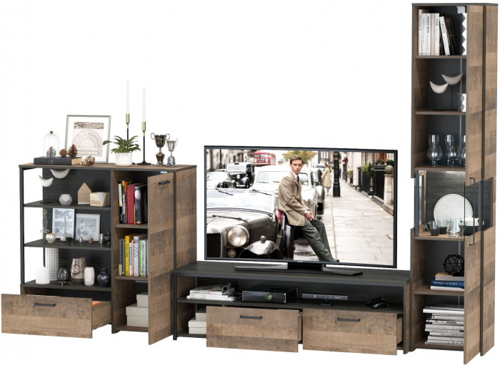 Трувор Гостиная 022, дуб гранж песочный/интра