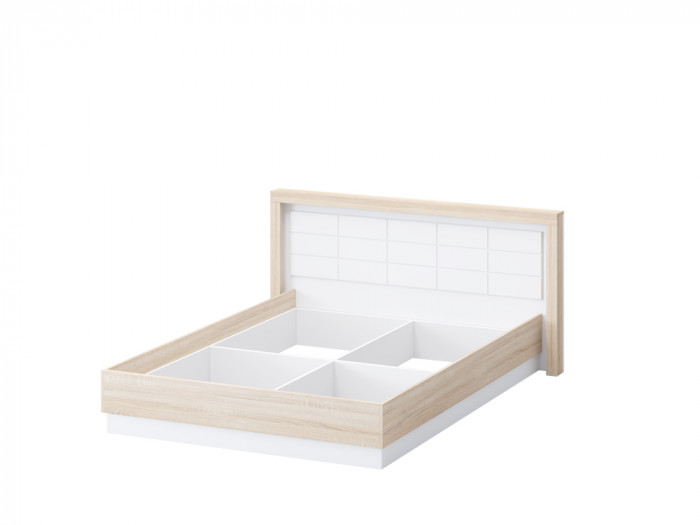 Астра Кровать 140 настил под ПМ, Белый софтач/Сонома