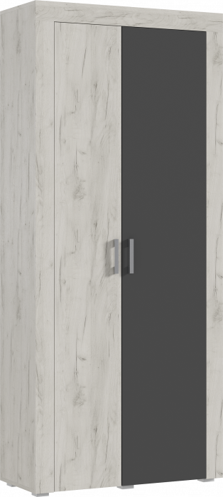 Ангара Шкаф 2-х ств. Графит/дуб крафт белый
