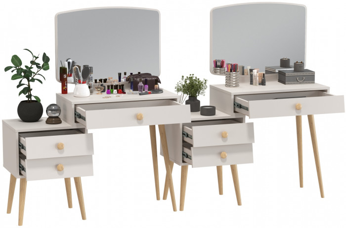 Афина Спальня Трюмо х 2, кашемир серый