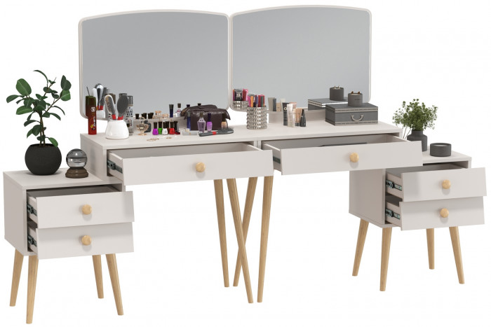 Афина Спальня Трюмо х 2, кашемир серый