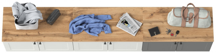 Остин 13.257 Тумба + 13.257 Тумба + 13.257 Тумба, белый шагрень/серый графит/дуб крафт золотой