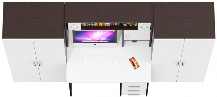 С-МД-СК9 Компоновка № 01, венге/белый шагрень