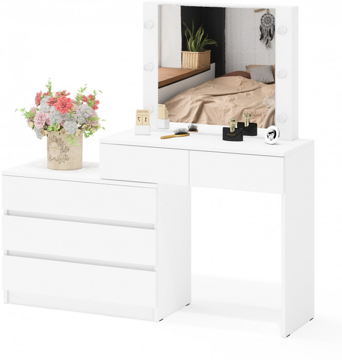 Стол косметический с подсветкой 110, белый