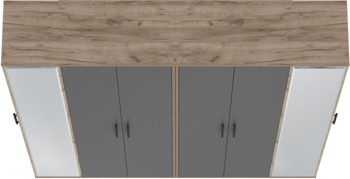 Две прихожих Домино-мини 2-3421дкт/граф, дуб крафт табачный/графит