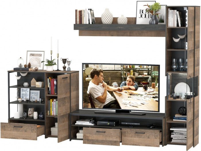 Трувор Гостиная 021, дуб гранж песочный/интра