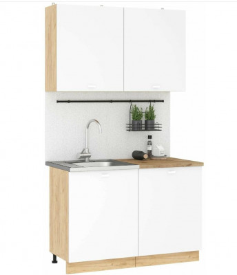 кухня Дана 1,2 дуб крафт золотой/белый