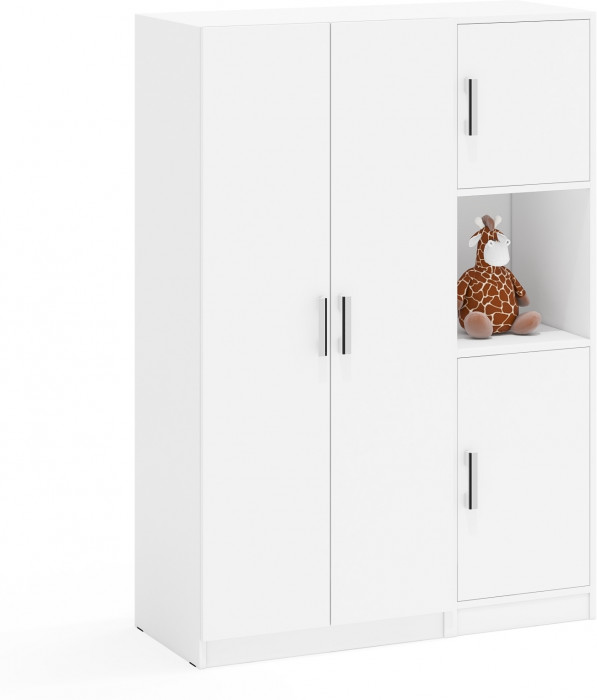 Шкаф С-МД-СК9Ш+Пенал С-МД-СК9П, белый шагрень