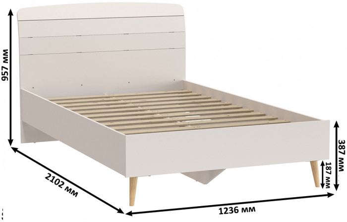 Афина Спальня Кровать 1200 + Трюмо + Тумба, кашемир серый