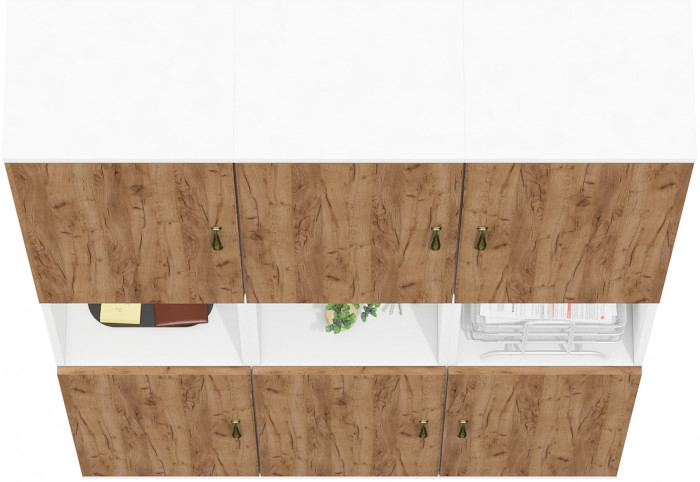 Лидер-8 Пенал 3 шт., белый шагрень/крафт золото