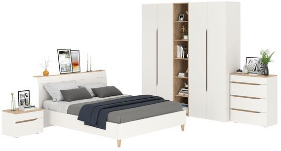 Муссон Спальня № 15, белый/дуб эндгрейн элегантный