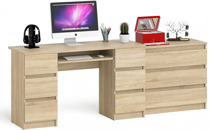 Мори компьютерный стол МС-2 + Комод МК800.1, дуб сонома
