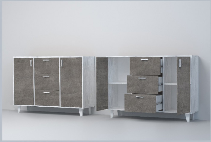 Эго Комод К-2 НГ (Камень Темный/Бетон Светлый)