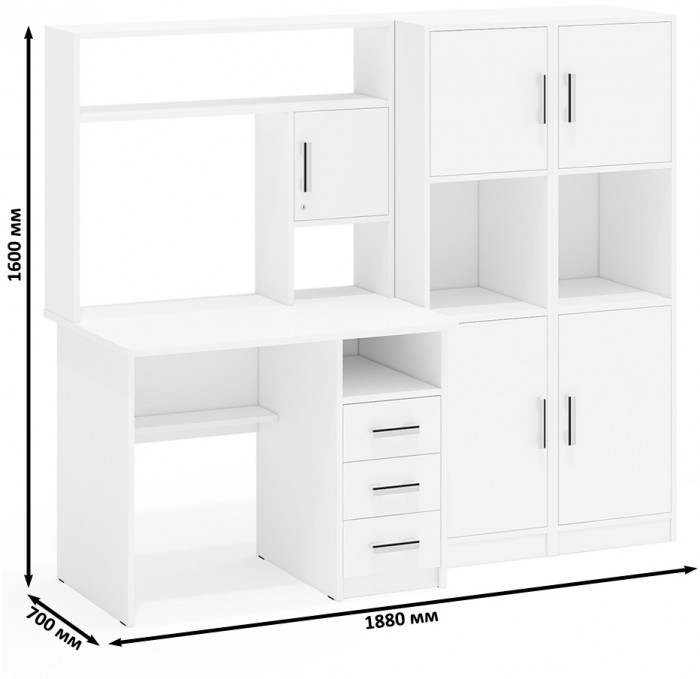 С-МД-СК9 Компоновка № 02, белый шагрень