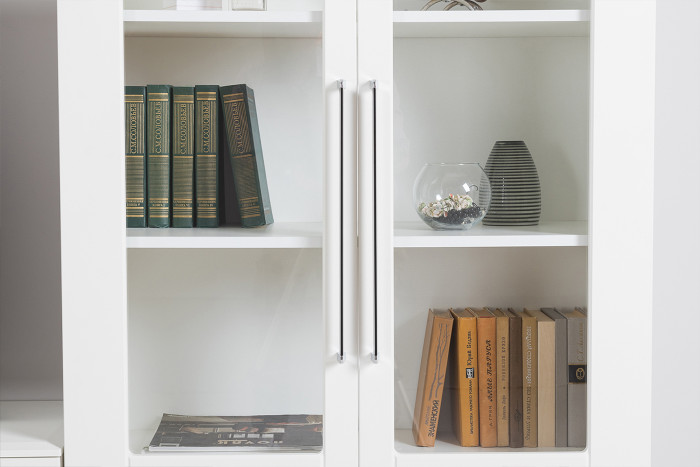 Валенсия Гостиная № 065, ЛДСП белый шагрень/МДФ белый шагрень