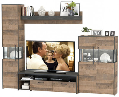 Трувор Гостиная 025, дуб гранж песочный/интра