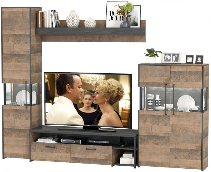 Трувор Гостиная 025, дуб гранж песочный/интра