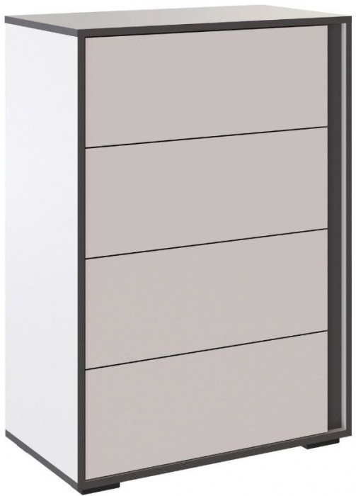 Асцелла Комод белый/графит серый