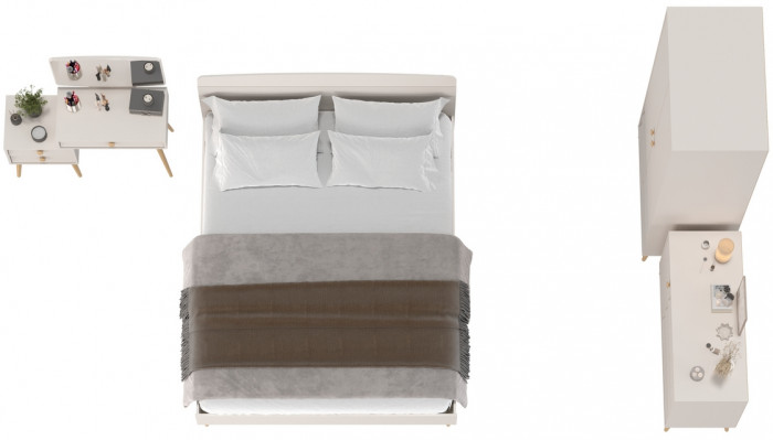 Афина Спальня 05-1600, цвет кашемир серый, сп.м. 1600х2000 мм., б/м, основание есть - фанера