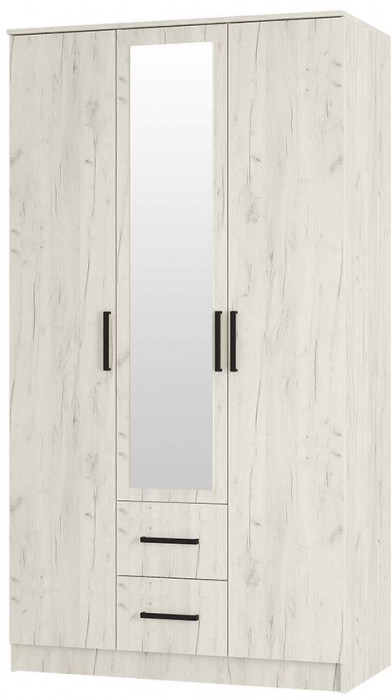 "Фиеста" шкаф 3-х створчатый (1200х2216х610) дуб крафт белый