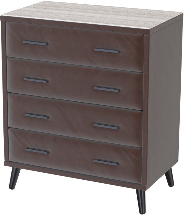 Комод интерьерный Пай коричневый/мдф сандал белый