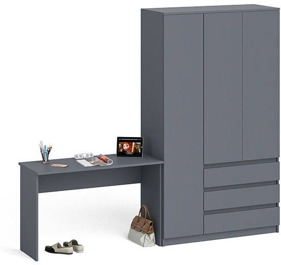 Мори письменный стол МСП1200.1 + Шкаф МШ1200.1, графит