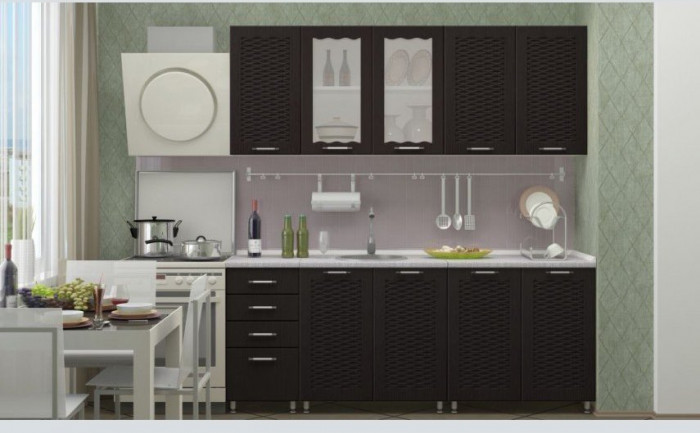 Кухня Изабелла 2.0 м, МДФ матовый (Венге)