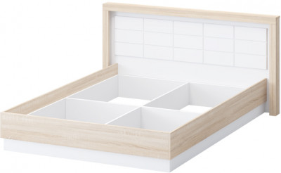 Астра Кровать 160 ортопед+ПМ, Белый софтач/Сонома