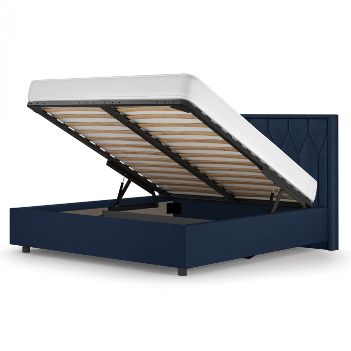 Кровать-10М с подъёмным основанием 1800 темно-синяя