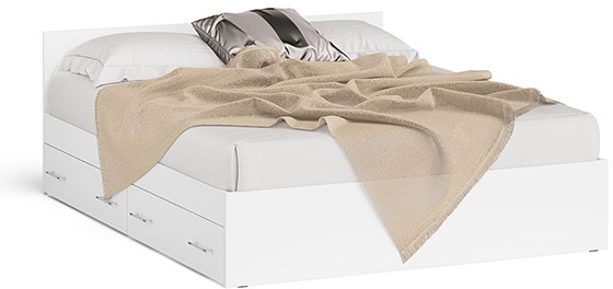 Мори Кровать с ящиками 1600, белый