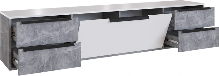 Малави Тумба для ТВ МТВ-1 ателье светлое/белый глянец
