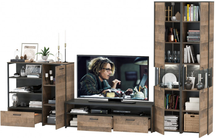 Трувор Гостиная 036, дуб гранж песочный/интра