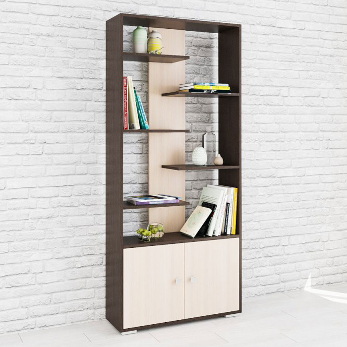 Стеллаж Ромео-4 (800*1800*250) венге/дуб молочный