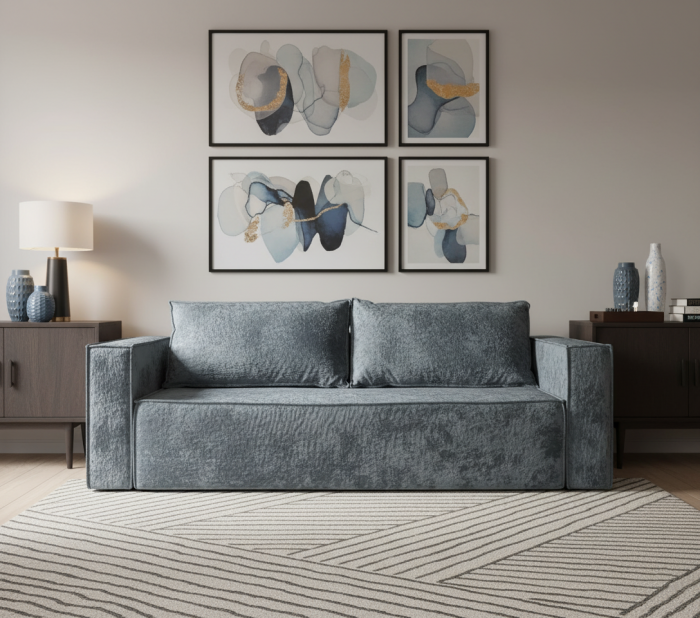 Диван-еврокнижка Лофт Люкс Плюш, 140х195, серый