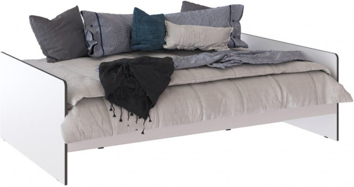 Асцелла Кровать белый/графит серый 1200