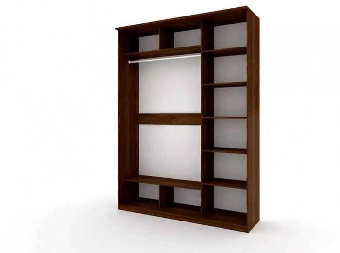 Шкаф купе Модерн 1776х600 3-х дверный 2-х секционный глухой венге