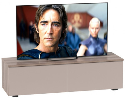 Роквуд Тумба под ТВ 16.54.02, цвет корпус ДСП эмили блаш/фасады МДФ крем, ШхГхВ 115,3х36,8х32 см.