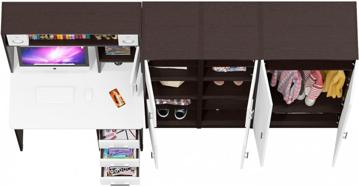 С-МД-СК9 Компоновка № 03, венге/белый шагрень