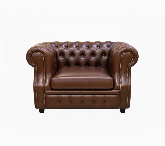 Кресло Честер ЛОФТ, экокожа светло-коричневый