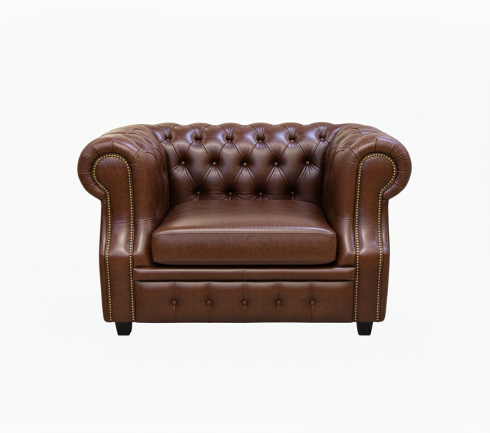 Кресло Честер ЛОФТ, экокожа светло-коричневый