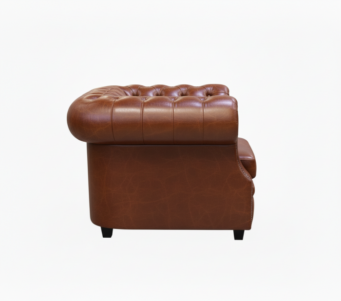 Кресло Честер ЛОФТ, экокожа светло-коричневый