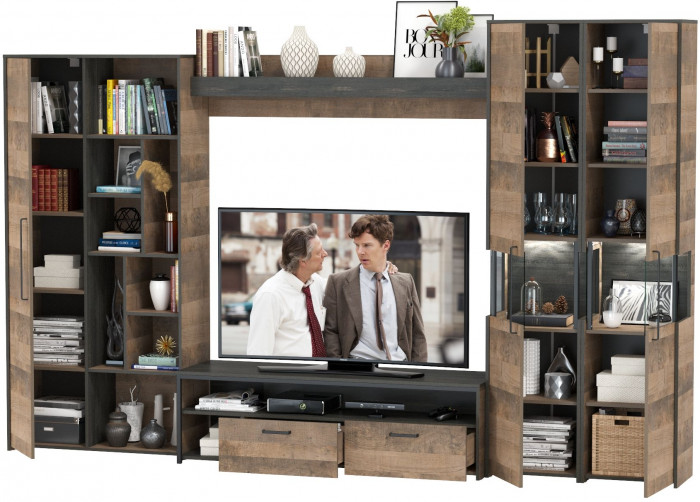 Трувор Гостиная 033, дуб гранж песочный/интра